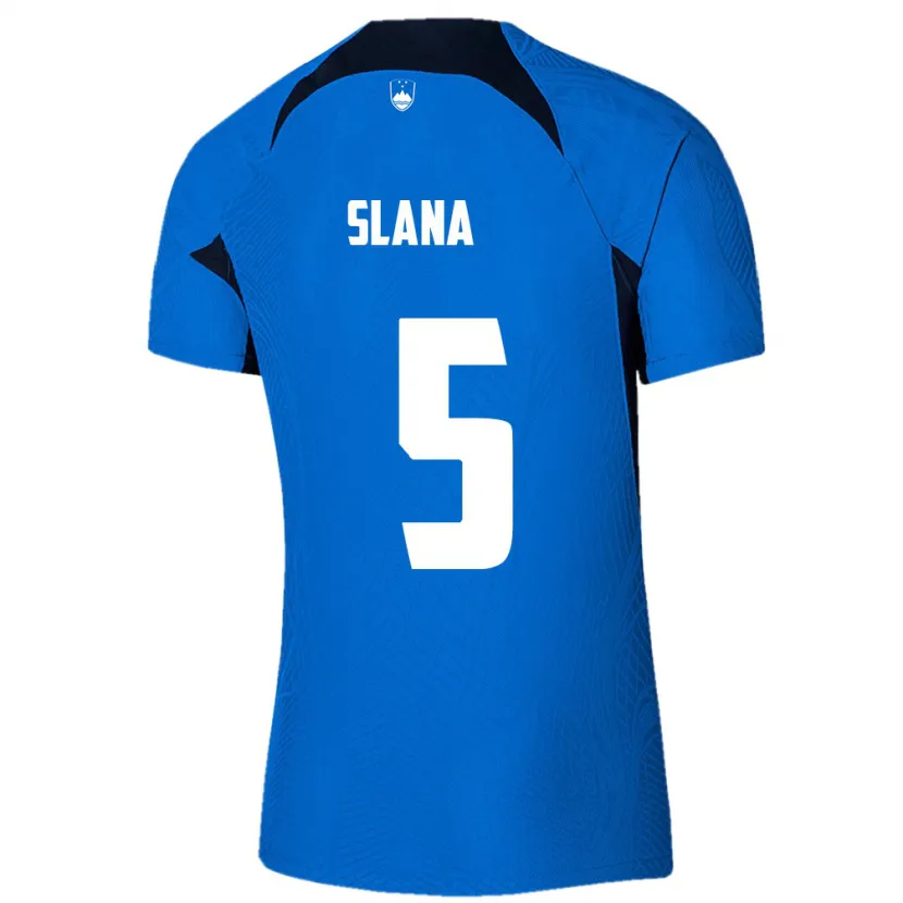 Danxen Mænd Slovenien Filip Slana #5 Blå Udebane Spillertrøjer 24-26 Trøje T-Shirt