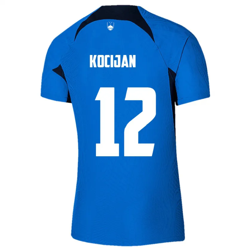 Danxen Mænd Slovenien Iva Kocijan #12 Blå Udebane Spillertrøjer 24-26 Trøje T-Shirt