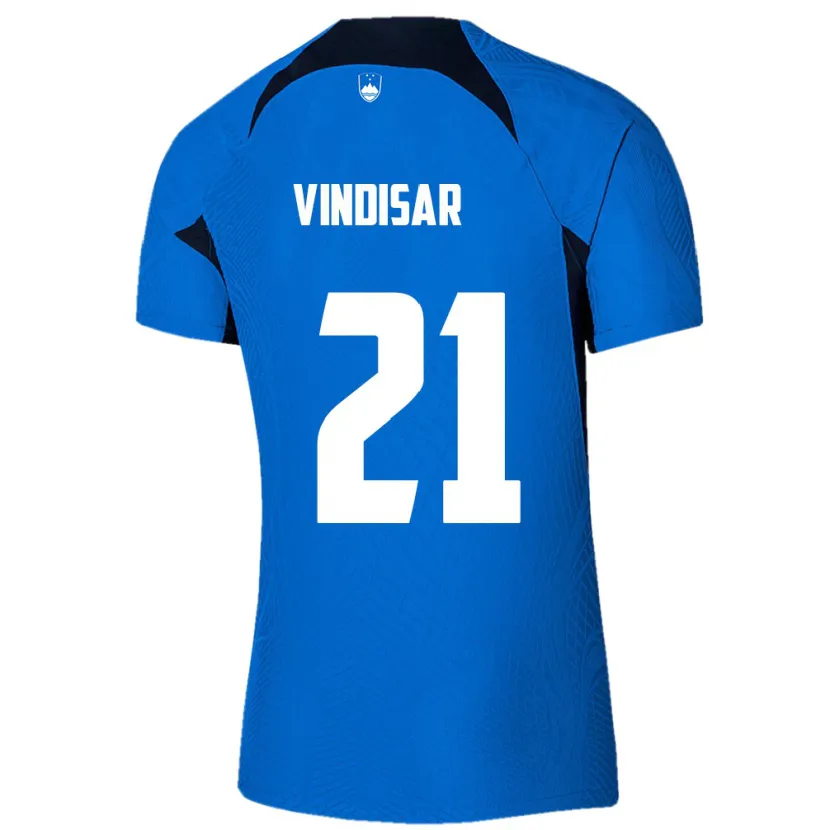 Danxen Mænd Slovenien Zala Vindišar #21 Blå Udebane Spillertrøjer 24-26 Trøje T-Shirt