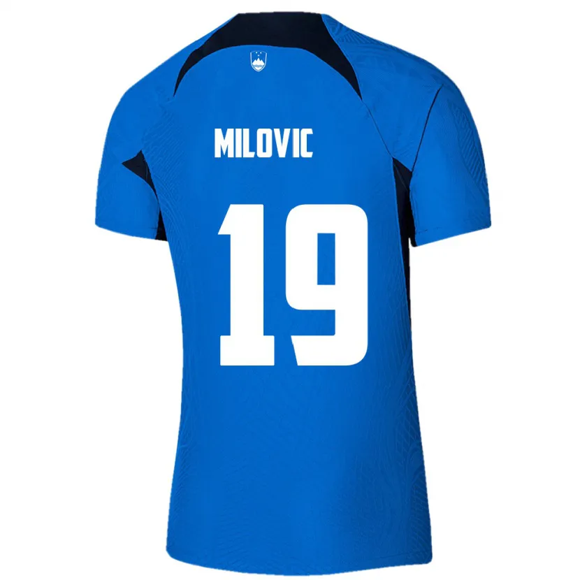 Danxen Mænd Slovenien Ana Milovič #19 Blå Udebane Spillertrøjer 24-26 Trøje T-Shirt