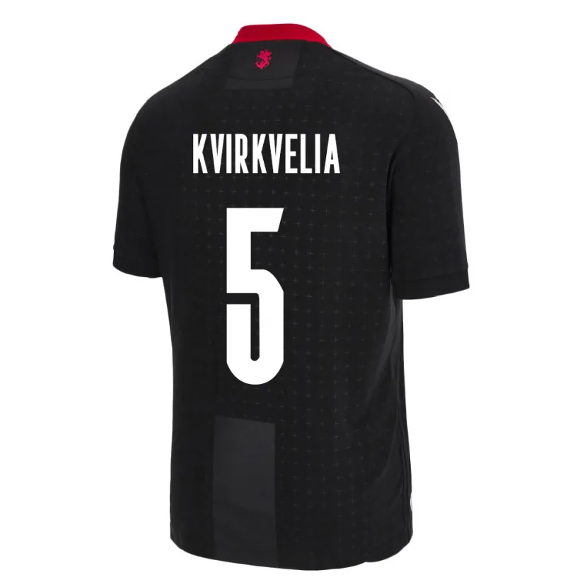 Danxen Mænd Georgia Solomon Kvirkvelia #5 Sort Udebane Spillertrøjer 24-26 Trøje T-Shirt