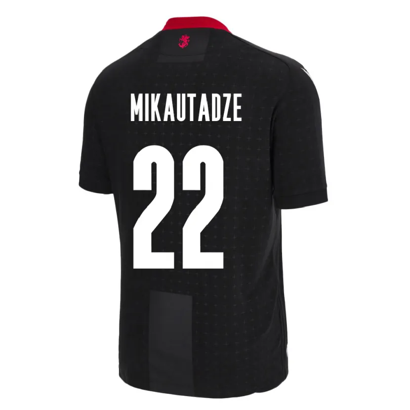 Danxen Mænd Georgia Georges Mikautadze #22 Sort Udebane Spillertrøjer 24-26 Trøje T-Shirt