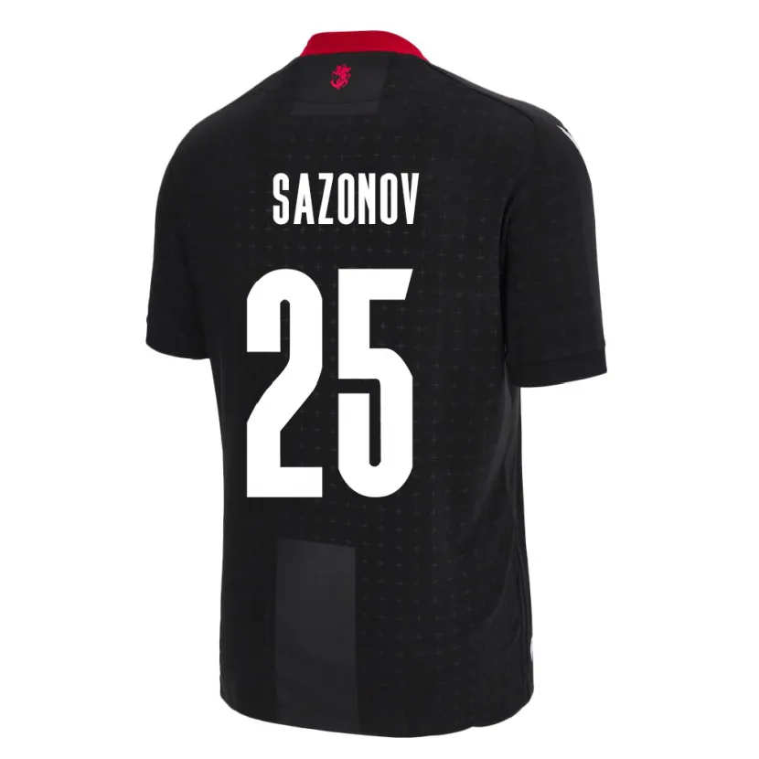 Danxen Mænd Georgia Saba Sazonov #25 Sort Udebane Spillertrøjer 24-26 Trøje T-Shirt