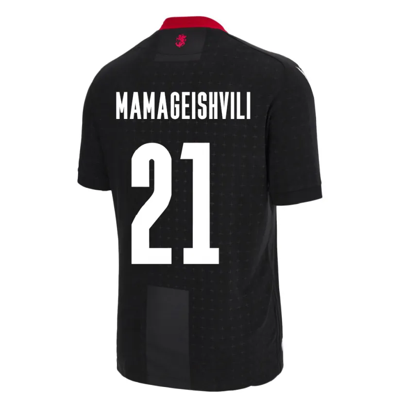 Danxen Mænd Georgia Otar Mamageishvili #21 Sort Udebane Spillertrøjer 24-26 Trøje T-Shirt