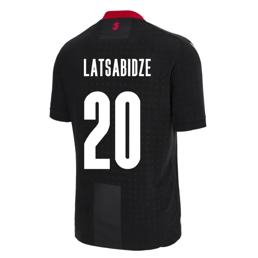 Danxen Mænd Georgia Luka Latsabidze #20 Sort Udebane Spillertrøjer 24-26 Trøje T-Shirt