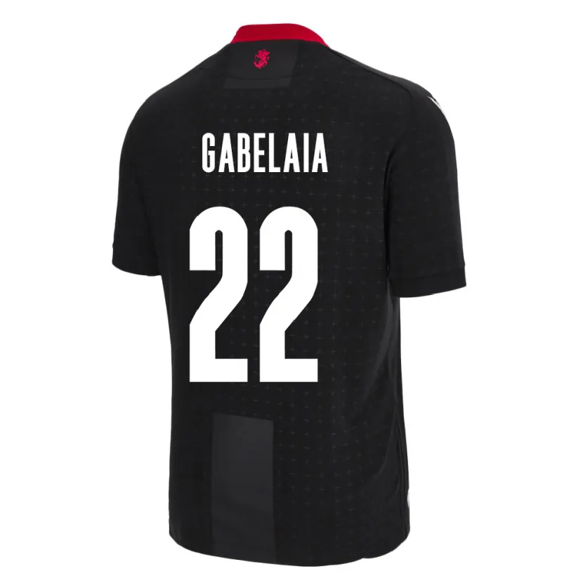 Danxen Mænd Georgia Svetalna Gabelaia #22 Sort Udebane Spillertrøjer 24-26 Trøje T-Shirt