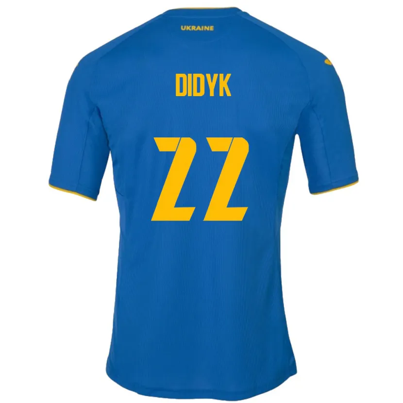 Danxen Mænd Ukraine Roman Didyk #22 Blå Udebane Spillertrøjer 24-26 Trøje T-Shirt