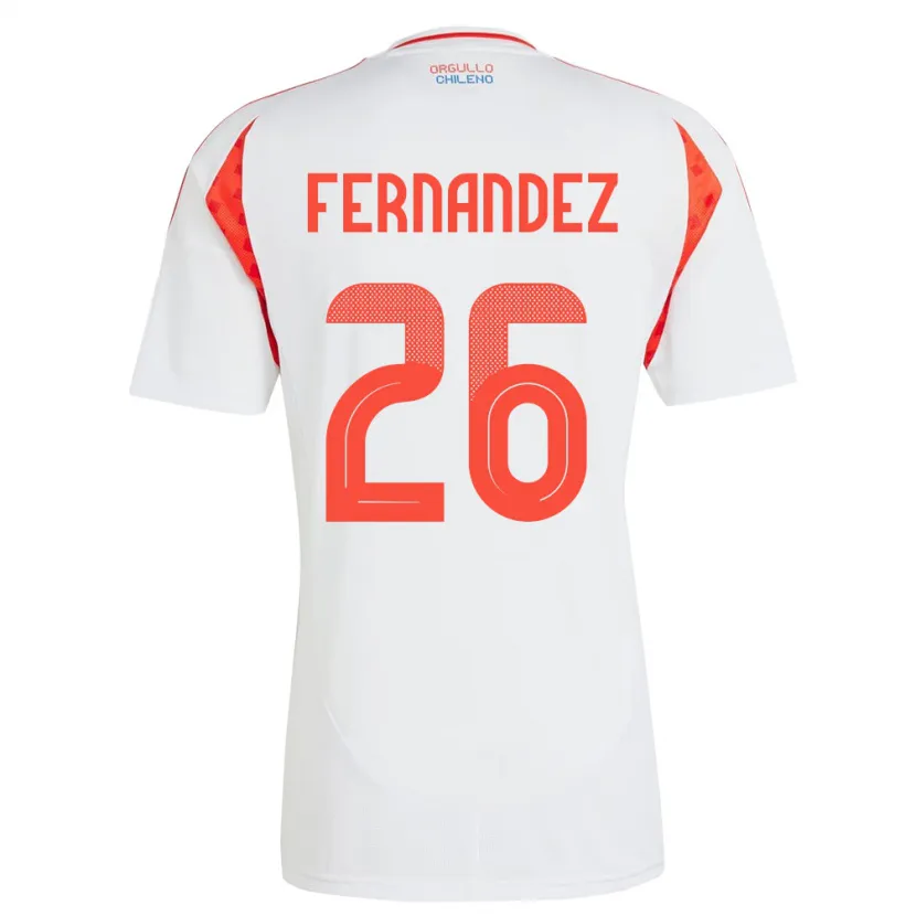 Danxen Mænd Chile Nicolás Fernández #26 Hvid Udebane Spillertrøjer 24-26 Trøje T-Shirt