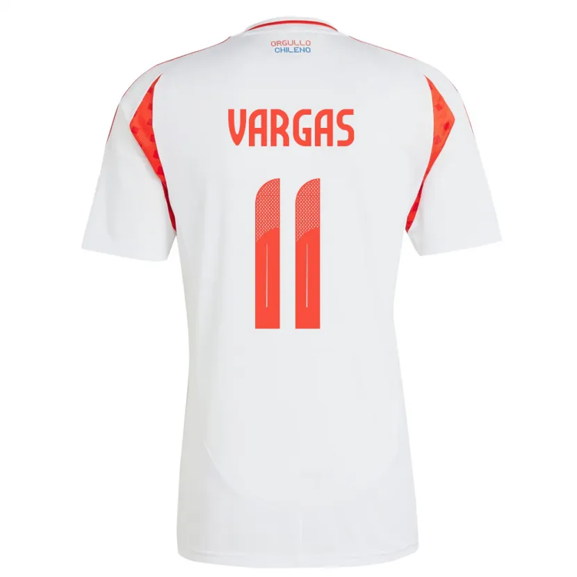 Danxen Mænd Chile Eduardo Vargas #11 Hvid Udebane Spillertrøjer 24-26 Trøje T-Shirt