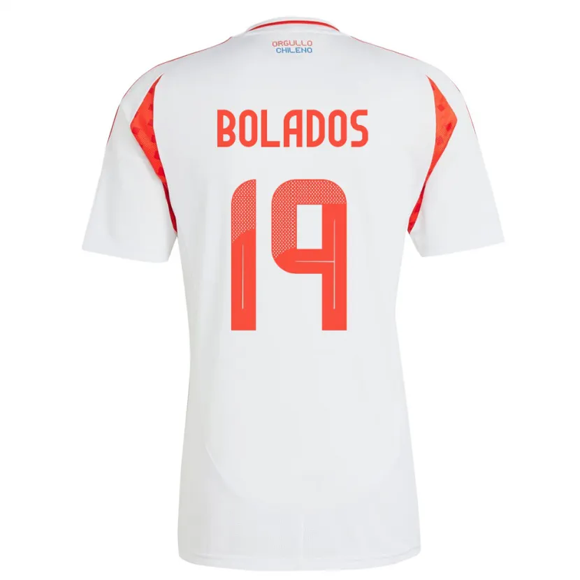 Danxen Mænd Chile Marcos Bolados #19 Hvid Udebane Spillertrøjer 24-26 Trøje T-Shirt