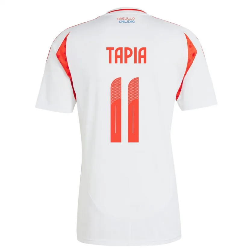 Danxen Mænd Chile Gonzalo Tapia #11 Hvid Udebane Spillertrøjer 24-26 Trøje T-Shirt