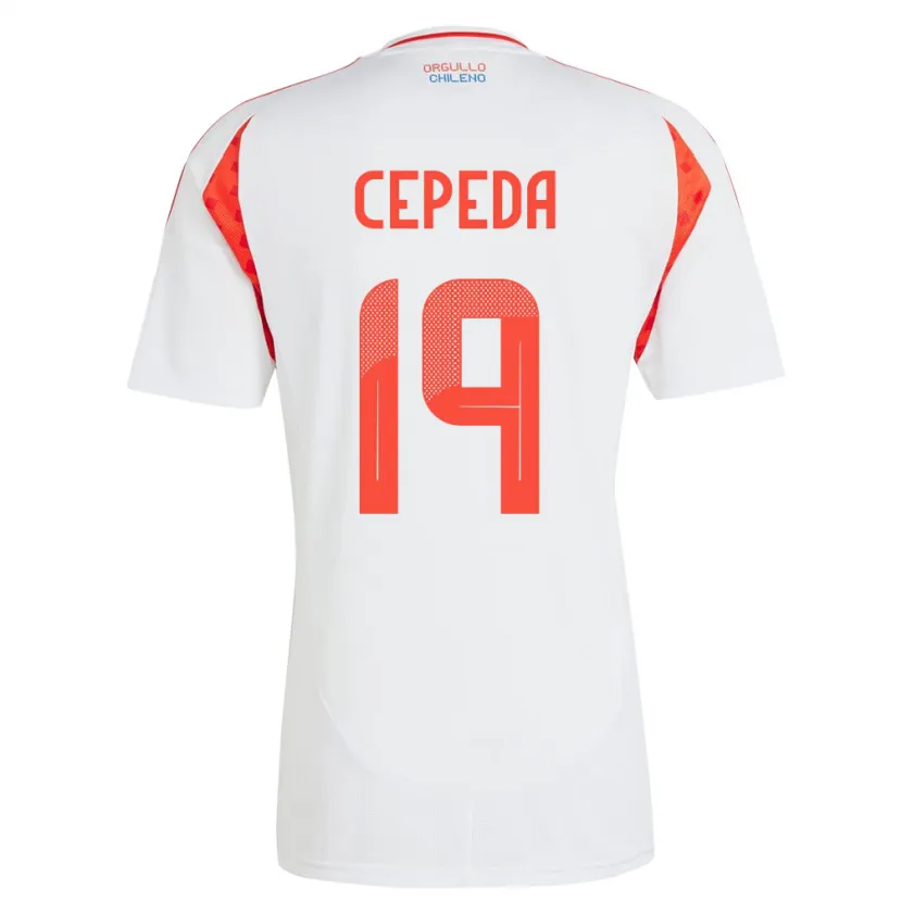 Danxen Mænd Chile Lucas Cepeda #19 Hvid Udebane Spillertrøjer 24-26 Trøje T-Shirt