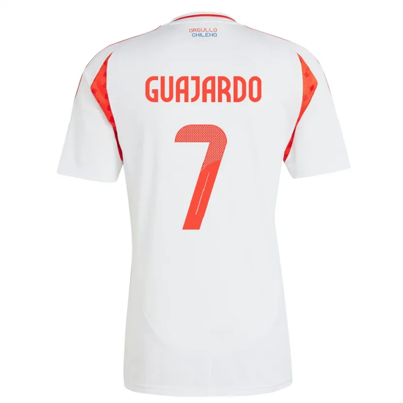 Danxen Mænd Chile Paolo Guajardo #7 Hvid Udebane Spillertrøjer 24-26 Trøje T-Shirt