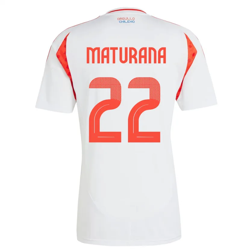 Danxen Mænd Chile Martín Maturana #22 Hvid Udebane Spillertrøjer 24-26 Trøje T-Shirt