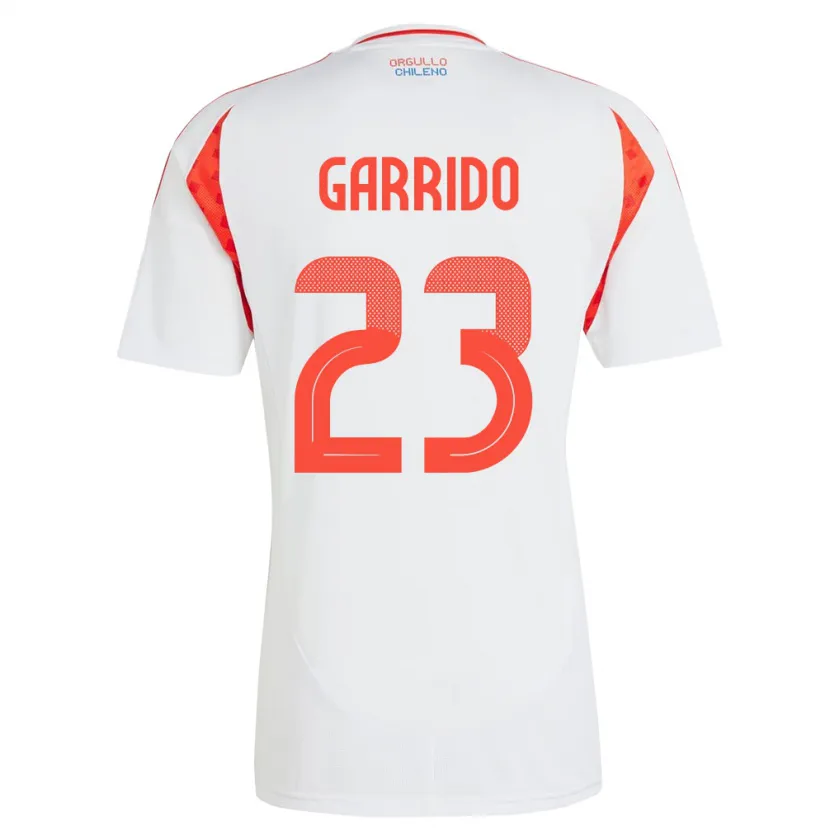 Danxen Mænd Chile Pedro Garrido #23 Hvid Udebane Spillertrøjer 24-26 Trøje T-Shirt