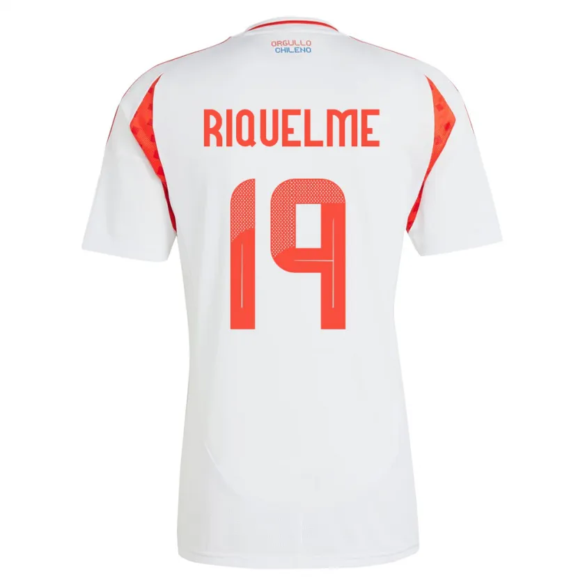 Danxen Mænd Chile Benjamín Riquelme #19 Hvid Udebane Spillertrøjer 24-26 Trøje T-Shirt