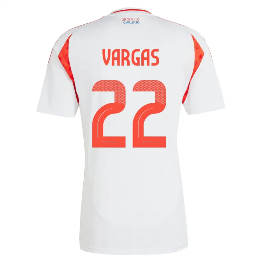 Danxen Mænd Chile Diego Vargas #22 Hvid Udebane Spillertrøjer 24-26 Trøje T-Shirt