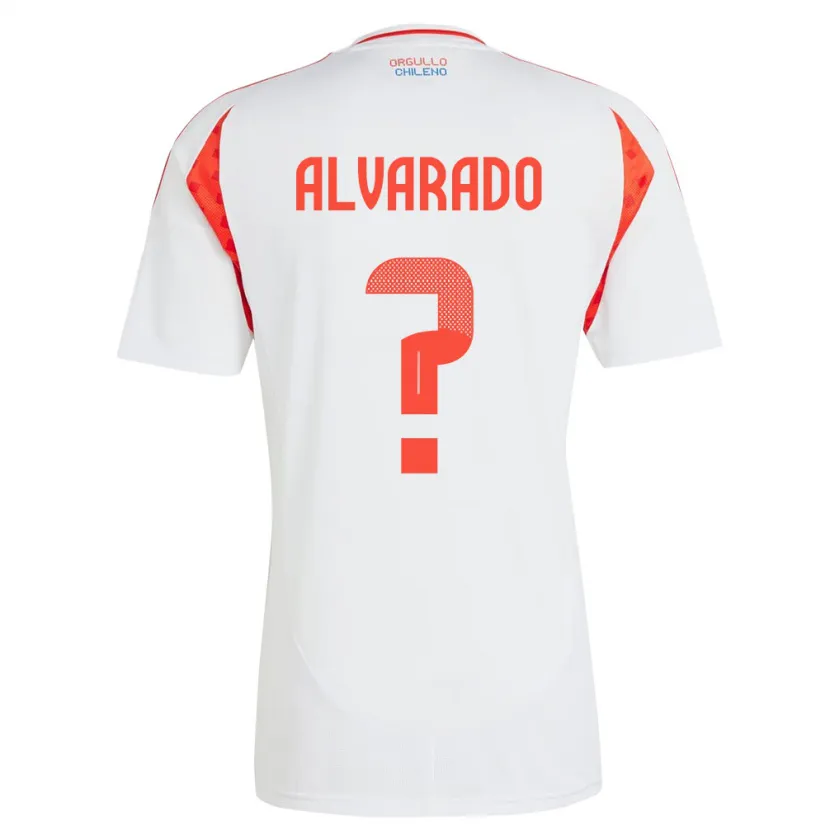 Danxen Mænd Chile José Alvarado #0 Hvid Udebane Spillertrøjer 24-26 Trøje T-Shirt