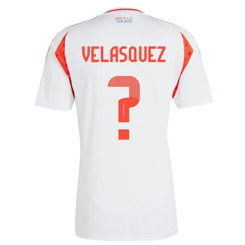 Danxen Mænd Chile Milovan Velásquez #0 Hvid Udebane Spillertrøjer 24-26 Trøje T-Shirt