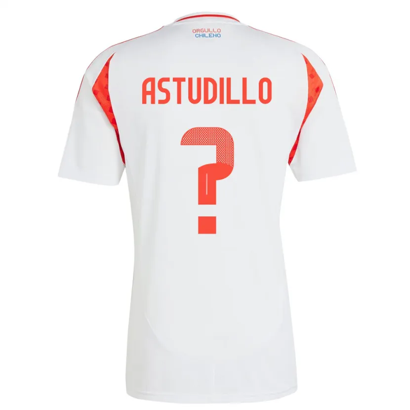 Danxen Mænd Chile Jerall Astudillo #0 Hvid Udebane Spillertrøjer 24-26 Trøje T-Shirt