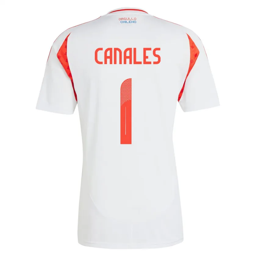 Danxen Mænd Chile Antonia Canales #1 Hvid Udebane Spillertrøjer 24-26 Trøje T-Shirt