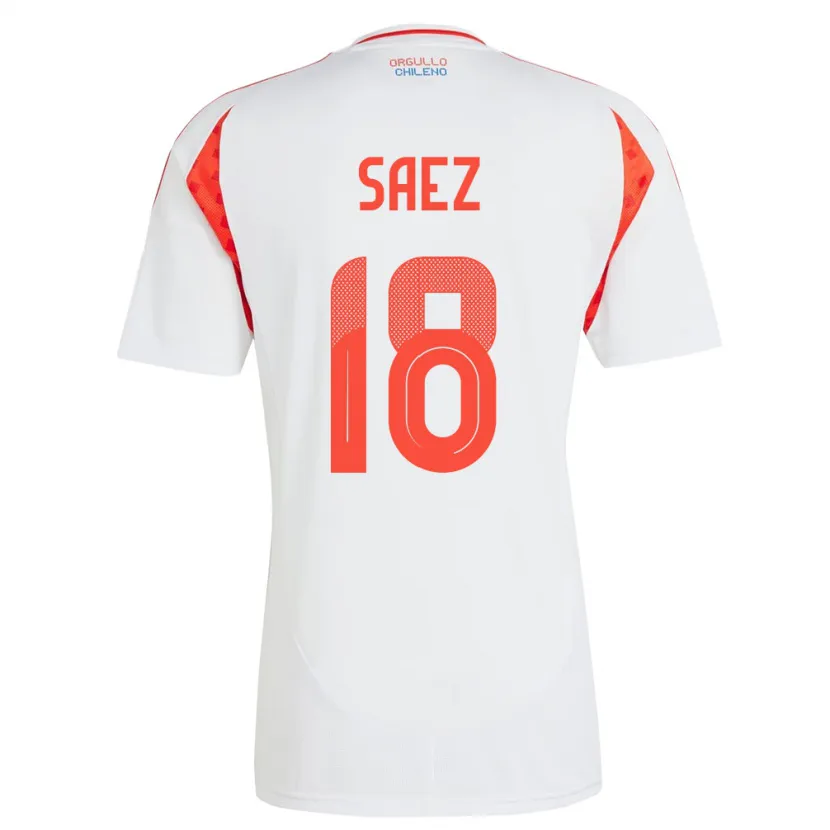 Danxen Mænd Chile Camila Sáez #18 Hvid Udebane Spillertrøjer 24-26 Trøje T-Shirt