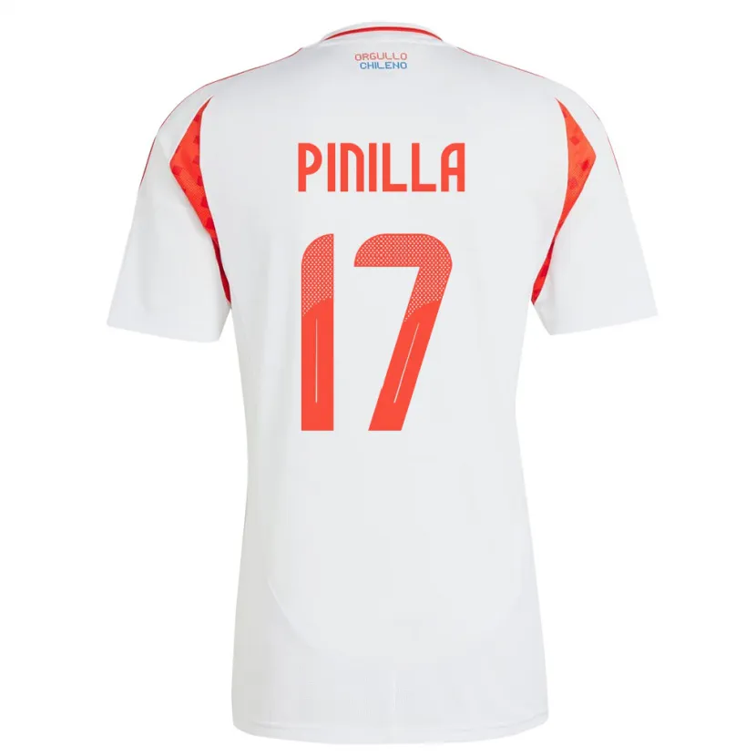 Danxen Mænd Chile Fernanda Pinilla #17 Hvid Udebane Spillertrøjer 24-26 Trøje T-Shirt