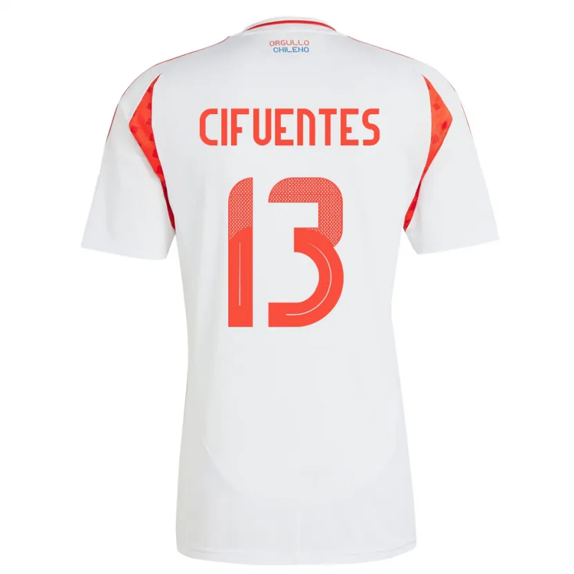 Danxen Mænd Chile Anaís Cifuentes #13 Hvid Udebane Spillertrøjer 24-26 Trøje T-Shirt