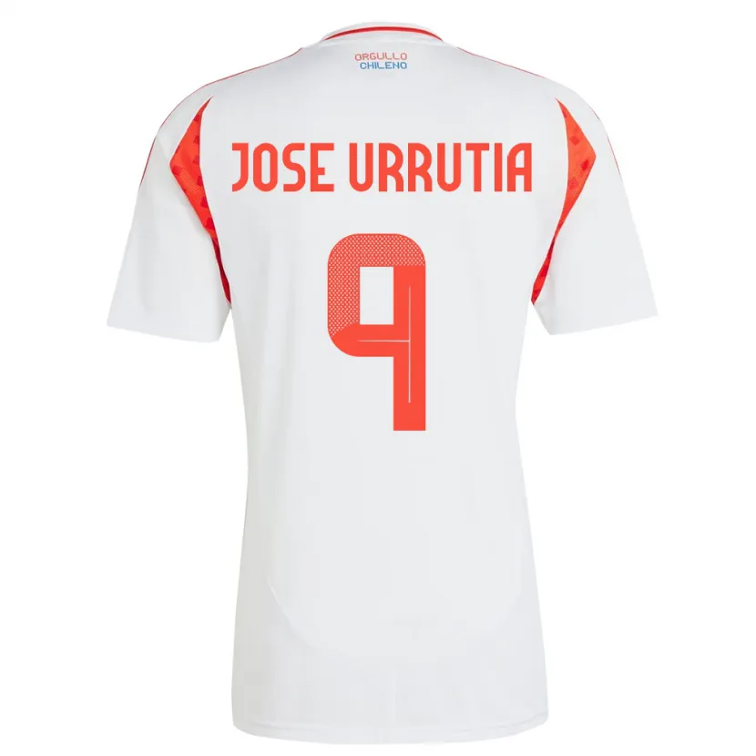 Danxen Mænd Chile María José Urrutia #9 Hvid Udebane Spillertrøjer 24-26 Trøje T-Shirt