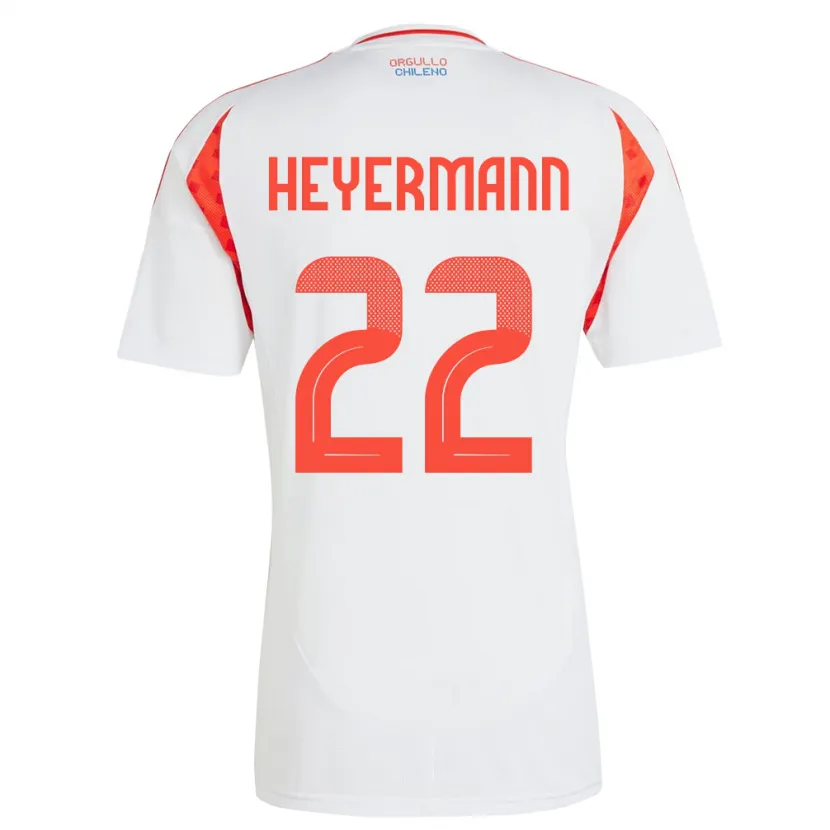 Danxen Mænd Chile Agustina Heyermann #22 Hvid Udebane Spillertrøjer 24-26 Trøje T-Shirt