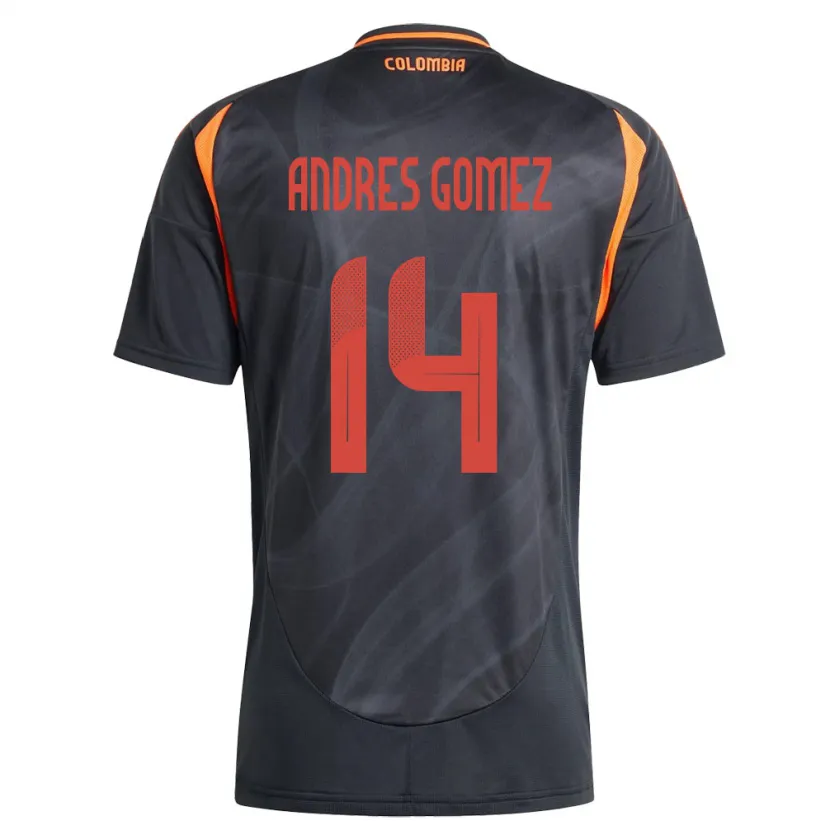 Danxen Mænd Colombia Carlos Andrés Gómez #14 Sort Udebane Spillertrøjer 24-26 Trøje T-Shirt