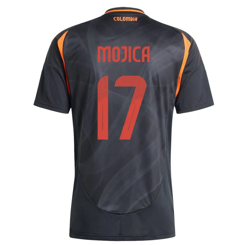 Danxen Mænd Colombia Johan Mojica #17 Sort Udebane Spillertrøjer 24-26 Trøje T-Shirt