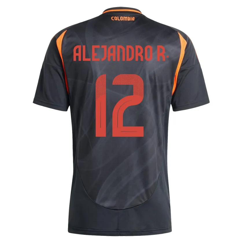 Danxen Mænd Colombia Alejandro Rodríguez #12 Sort Udebane Spillertrøjer 24-26 Trøje T-Shirt