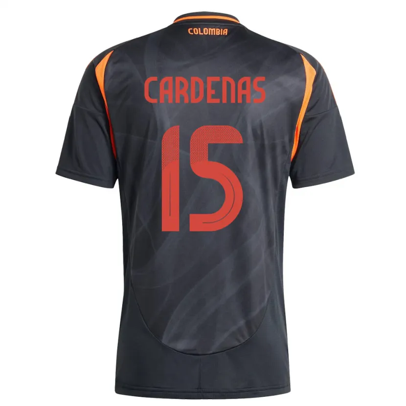 Danxen Mænd Colombia Wendy Cárdenas #15 Sort Udebane Spillertrøjer 24-26 Trøje T-Shirt