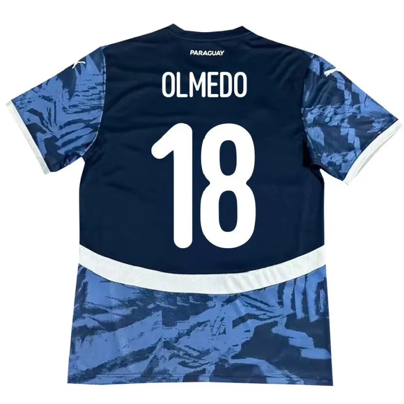 Danxen Mænd Paraguay Cesar Olmedo #18 Blå Udebane Spillertrøjer 24-26 Trøje T-Shirt