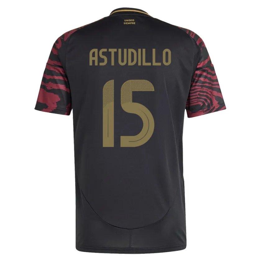 Danxen Mænd Peru Julinho Astudillo #15 Sort Udebane Spillertrøjer 24-26 Trøje T-Shirt