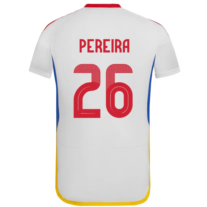 Danxen Mænd Venezuela Daniel Pereira #26 Hvid Udebane Spillertrøjer 24-26 Trøje T-Shirt