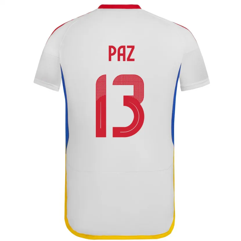 Danxen Mænd Venezuela Jesús Paz #13 Hvid Udebane Spillertrøjer 24-26 Trøje T-Shirt