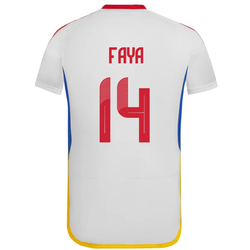 Danxen Mænd Venezuela Carlos Faya #14 Hvid Udebane Spillertrøjer 24-26 Trøje T-Shirt