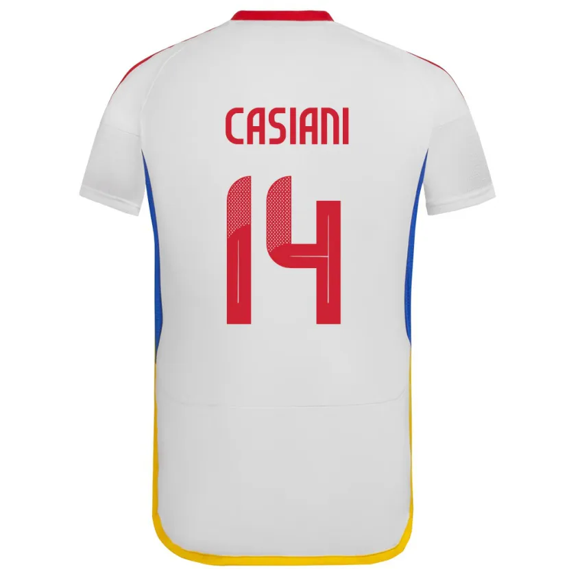 Danxen Mænd Venezuela Luis Casiani #14 Hvid Udebane Spillertrøjer 24-26 Trøje T-Shirt