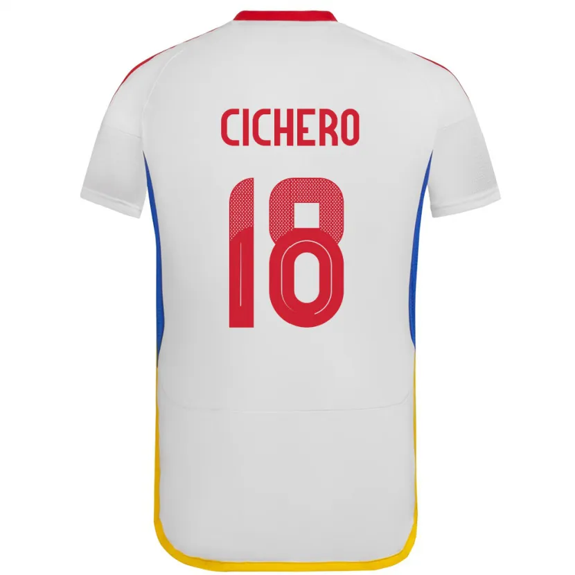 Danxen Mænd Venezuela Alejandro Cichero #18 Hvid Udebane Spillertrøjer 24-26 Trøje T-Shirt