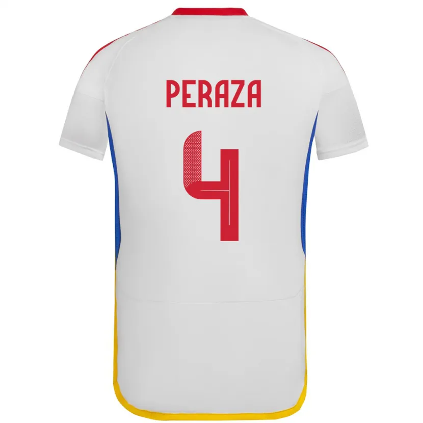 Danxen Mænd Venezuela María Peraza #4 Hvid Udebane Spillertrøjer 24-26 Trøje T-Shirt