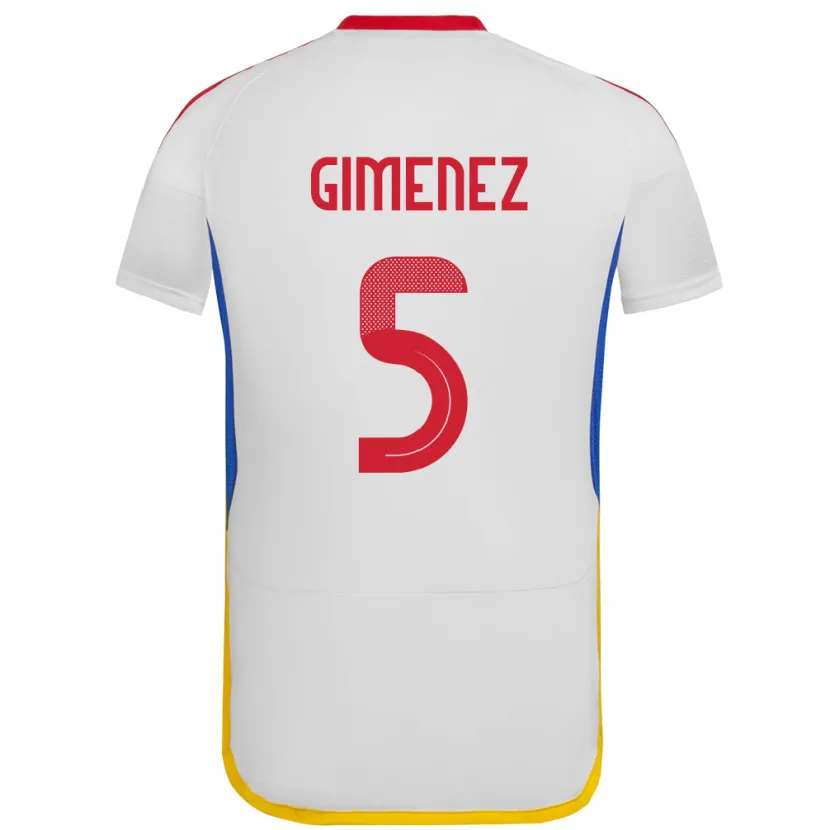 Danxen Mænd Venezuela Yenifer Giménez #5 Hvid Udebane Spillertrøjer 24-26 Trøje T-Shirt