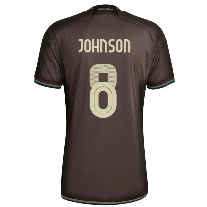 Danxen Mænd Jamaica Daniel Johnson #8 Nat Brun Udebane Spillertrøjer 24-26 Trøje T-Shirt