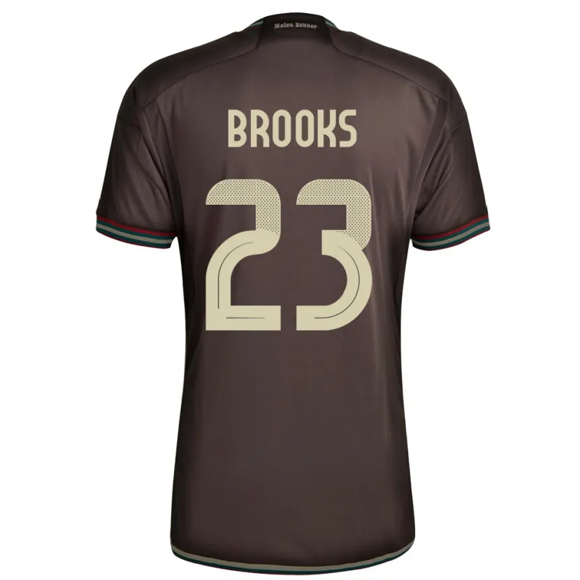 Danxen Mænd Jamaica Liya Brooks #23 Nat Brun Udebane Spillertrøjer 24-26 Trøje T-Shirt