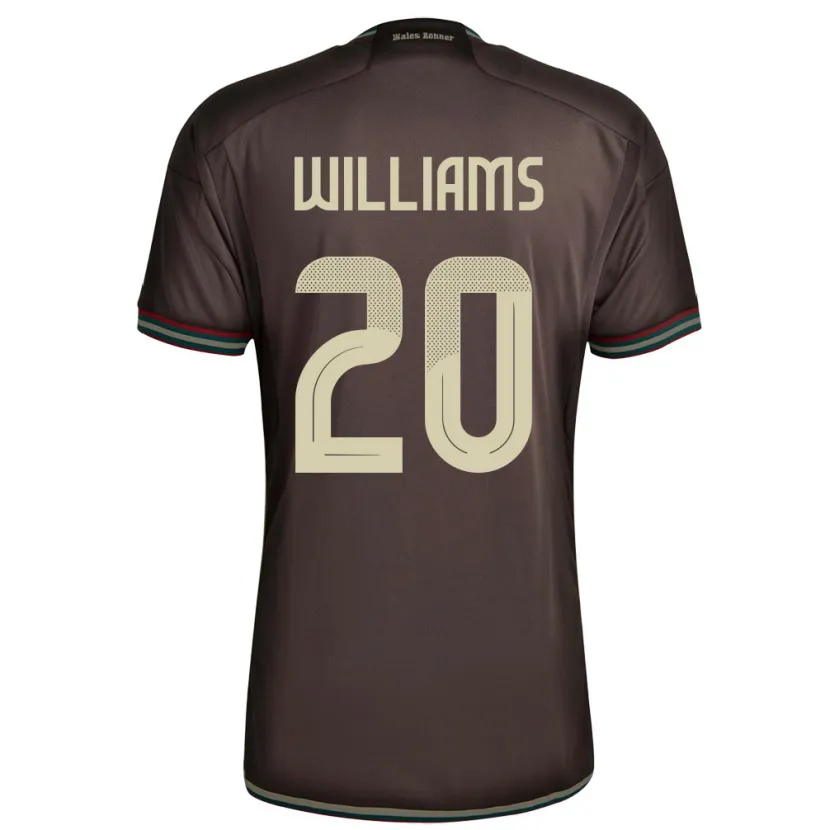 Danxen Mænd Jamaica Victoria Williams #20 Nat Brun Udebane Spillertrøjer 24-26 Trøje T-Shirt