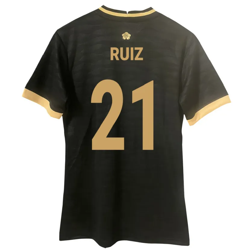 Danxen Mænd Panama Alberto Ruiz #21 Sort Udebane Spillertrøjer 24-26 Trøje T-Shirt