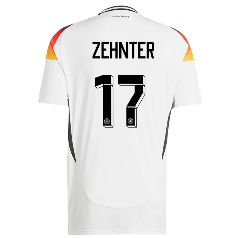 Danxen Kvinder Tyskland Aaron Zehnter #17 Hvid Hjemmebane Spillertrøjer 24-26 Trøje T-Shirt