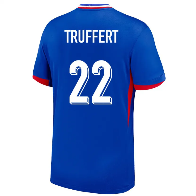 Danxen Kvinder Frankrig Adrien Truffert #22 Blå Hjemmebane Spillertrøjer 24-26 Trøje T-Shirt