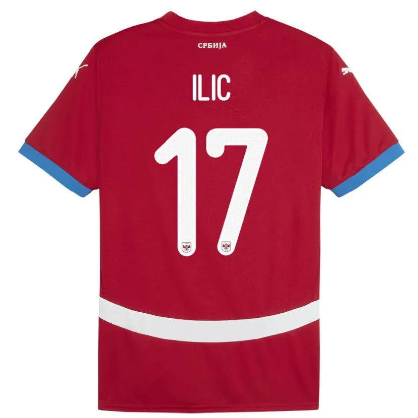 Danxen Kvinder Serbien Ivan Ilic #17 Rød Hjemmebane Spillertrøjer 24-26 Trøje T-Shirt